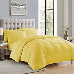 Sweet Home Collection Bed-in-A-Bag Solid Color Comforter & Sheet Set Soft All Season Bedding, King, Yellow