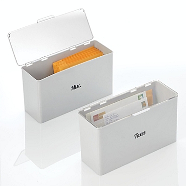 mDesign Plastic Stackable Home, Office Storage Box, 2 Pack + 32 Labels. View a larger version of this product image.