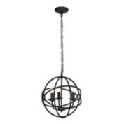 Elegant Lighting Octavia Collection 3 Light Pendant Lamp in Dark Brown Finish - 14"D x 15"H