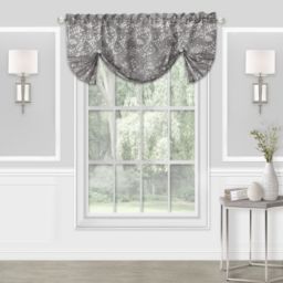 GoodGram Watercolor Lillies & Cherry Blossoms Floral Charlotte Pastel Semi Sheer Window Curtain Valance - 57 in. W x 17 in. L, Gray