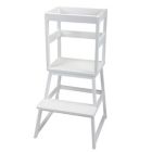 Alternate image 2 for Fx070 Kid 2-Step Stool with Safety Rails, Kitchen Helper Stool for Toddlers Aged 1-5 Within 150 lbs, White
