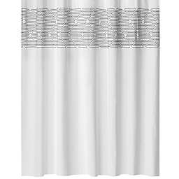 mDesign Cotton Bathroom Shower Curtain, Modern Print, 72