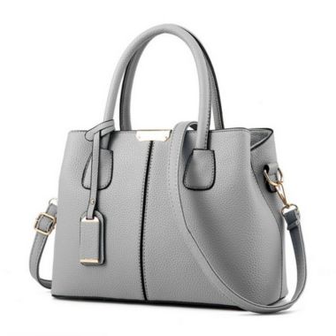 Stock Preferred Leather Handbags Tote Purse Crossbody 11.61"×5.12"×8.46" Light Gray. View a larger version of this product image.