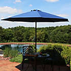 Alternate image 1 for Sunnydaze Outdoor Aluminum Patio Umbrella with Fade-Resistant Canopy and Auto Tilt and Crank - 9&#39; - Navy Blue