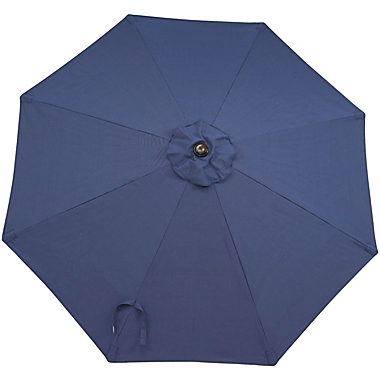 Sunnydaze Outdoor Aluminum Patio Umbrella with Fade-Resistant Canopy and Auto Tilt and Crank - 9&#39; - Navy Blue. View a larger version of this product image.