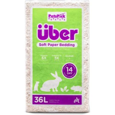 PetsPick Uber Soft Paper Pet Bedding for Small Animals, Natural 36L. View a larger version of this product image.