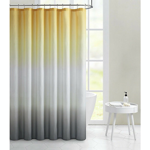 Kate Aurora Living Multi Color Ombre, Dark Gray Fabric Shower Curtain
