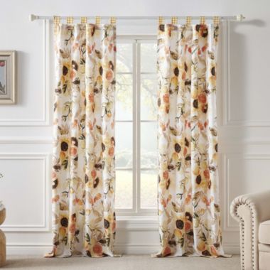 Greenland Home Somerset Curtain Panels (Set of 2) with Tiebacks, 84-inch L., Gold. View a larger version of this product image.