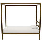 Slickblue Twin size Modern Steel Canopy Bed Frame in Gold Metal Finish