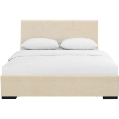 Camden Isle Home Decorative Hindes Upholstered Platform Bed, Beige, Twin. View a larger version of this product image.
