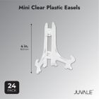 Alternate image 2 for Juvale 24 Pack 4" Clear Plastic Easel Display Stands for Photos, Decorative Tiles, Wedding Place Cards