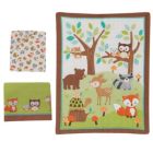 Alternate image 1 for Bedtime Originals Friendly Forest White/Brown/Green Woodland Animals & Trees 3-Piece Nursery Baby Crib Bedding Set