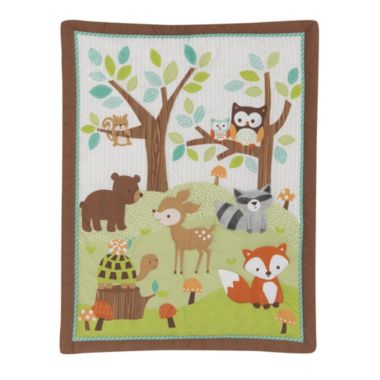 Bedtime Originals Friendly Forest White/Brown/Green Woodland Animals & Trees 3-Piece Nursery Baby Crib Bedding Set. View a larger version of this product image.