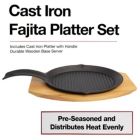 Alternate image 2 for Mr Bar-B-Q Cast Iron Fajita Skillet and Platter Set 06108Y