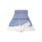 Alternate image 2 for Global Crafts Recycled Cotton Decorative Throw Blanket with Tassels, Navy & White