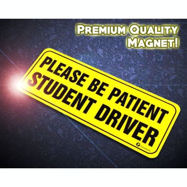 Zone Tech "Please Be Patient Student Driver Vehicle Bumper Magnet - 3-Pack Premium Quality Neon “Please Be Patient Student Driver Safety Sign Bumper Magnet. View a larger version of this product image.