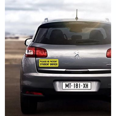 Zone Tech "Please Be Patient Student Driver Vehicle Bumper Magnet - 3-Pack Premium Quality Neon “Please Be Patient Student Driver Safety Sign Bumper Magnet. View a larger version of this product image.