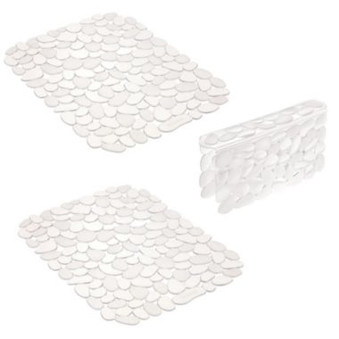 mDesign Plastic Kitchen Sink Protector Set, Pebble Design, Set of 3. View a larger version of this product image.