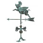 Alternate image 2 for Things2Die4 Verdigris Copper Flying Pig Weathervane