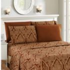 Alternate image 0 for Lux Decor Collection 6-Pieces Deep Pocket Microfiber Printed Bed Sheet Set in King Size Chocolate