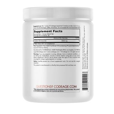 Codeage Liposomal Creatine Monohydrate Powder Supplement 5000mg, Micronized - 90 Servings. View a larger version of this product image.