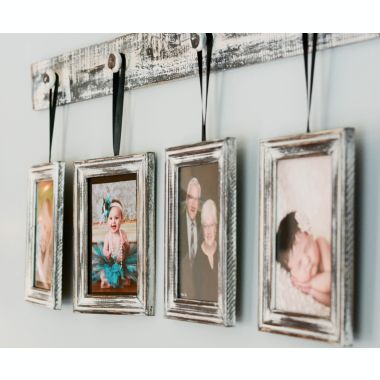 TX USA Classic Design Wood Wall Photo Frame, Set of 4 - White Wash. View a larger version of this product image.