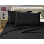 Elegant Comfort uality Microfiber Deep Pocket Bedroom Sheet Set, Queen in Black