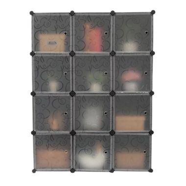 Ktaxon 12-Cube DIY Portable Closet, Plastic Bookshlef Wardrobe Cabinet Storage Organizer w/Doors. View a larger version of this product image.