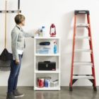 Alternate image 1 for Gracious Living  4 Shelf Fixed Height Solid Light Duty Resin Storage Unit, White