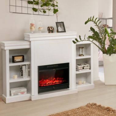 Costway 70 Inches Freestanding Mantel Stand Fireplace Cabinet White. View a larger version of this product image.