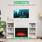 Alternate image 2 for Costway 70 Inches Freestanding Mantel Stand Fireplace Cabinet White