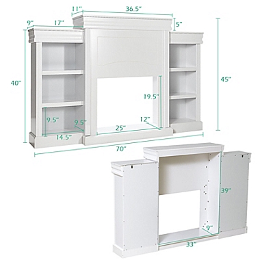 Costway 70 Inches Freestanding Mantel Stand Fireplace Cabinet White. View a larger version of this product image.