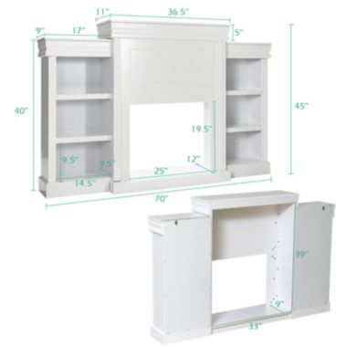 Costway 70 Inches Freestanding Mantel Stand Fireplace Cabinet White. View a larger version of this product image.