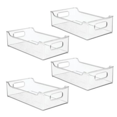 mDesign Slim Plastic Kitchen Pantry Cabinet Food Storage Bin, 4 Pack. View a larger version of this product image.