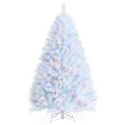 Costway 6 Feet Iridescent Tinsel Artificial Christmas Tree with 792 Branch Tips