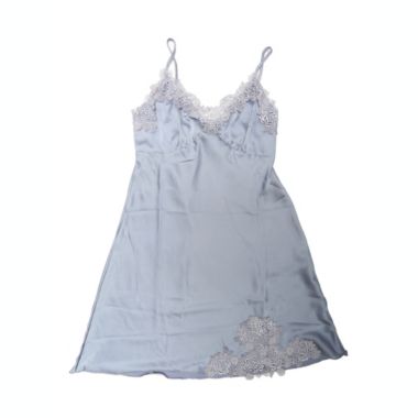 Allegra K Women's Satin Pajama Lounge Sleepwear Cami Dress Spaghetti Strap Nightgown, 100% Polyester Sleepwear Sleepshirts Nightdress Regular Fit Gown Dress, Medium Grey Blue. View a larger version of this product image.