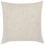 Saltoro Sherpi Zima 26 Inch Cotton Euro Pillow Sham, Distressed Herringbone Design, Beige-