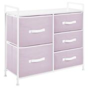 mDesign Wide Dresser Storage Tower Organizer Unit, 5 Drawers