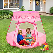 Slickblue Pink Portable Kid Play House Play Tent with 100 Balls