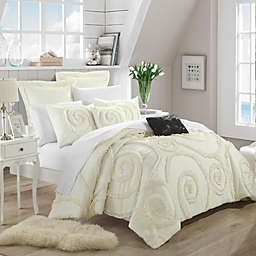 Chic Home Rosalia Ruffled Applique 7 Pieces Comforter Bed In A Bag Set - Queen 90