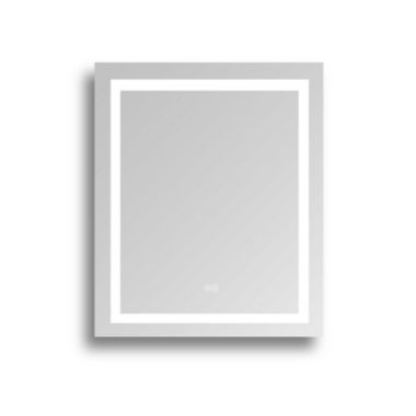 Vyaya Superior 24 in. W x 30 in. H Rectangular Frameless Anti-Fog Wall Bathroom LED Vanity Mirror in Silver. View a larger version of this product image.
