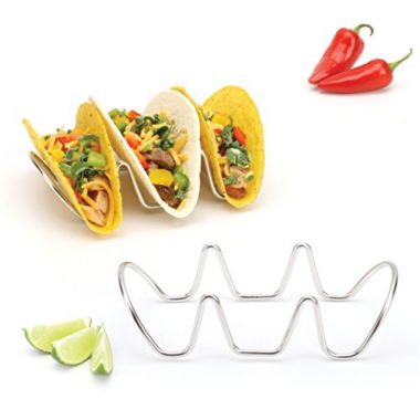 Taco Holders Set of 2 Premium Stainless Steel Stackable Stands, Each Rack Holds 3 Hard. View a larger version of this product image.
