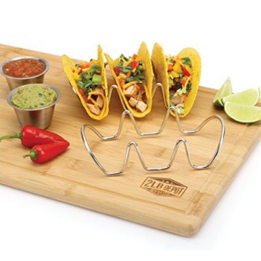 Taco Holders Set of 2 Premium Stainless Steel Stackable Stands, Each Rack Holds 3 Hard. View a larger version of this product image.