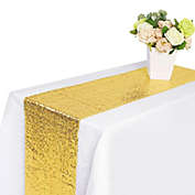 Stock Preferred 5-Pieces Glitter Sequin Table Runner in 12"x108" Gold