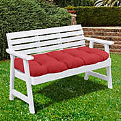 Sweet Home Collection Outdoor Patio Loveseat Thick Tufted 44" x 19" Fiber Fill Cushion , Red, 2 Pack