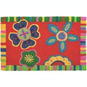 Jellybean Decorative Indoor/Outdoor Accent Rug Boho Floral - 20" X 30"