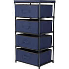 Alternate image 0 for Juvale 4-Tier Drawer Clothes Organizer, Fabric Storage Dresser for Clothing, Linens, Closet Organization (Navy Blue, 16.5 x 13 x 33 In)