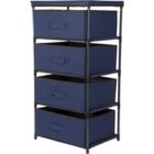 Alternate image 0 for Juvale 4-Tier Drawer Clothes Organizer, Fabric Storage Dresser for Clothing, Linens, Closet Organization (Navy Blue, 16.5 x 13 x 33 In)