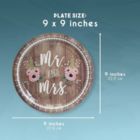Alternate image 2 for Blue Panda Disposable Plates - 80-Count Paper Plates, Wedding Party Supplies for Appetizer, Lunch, Dinner, and Dessert, Mr. and Mrs. Rustic Wedding Theme Design, 9 Inches in Diameter