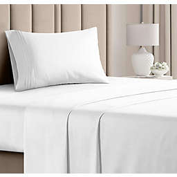 CGK Unlimited 3 Piece Microfiber Sheet Set - Twin Extra Long - White